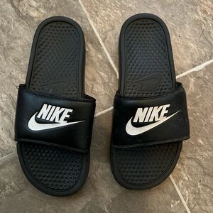 Nike Black and White Slide Sandals